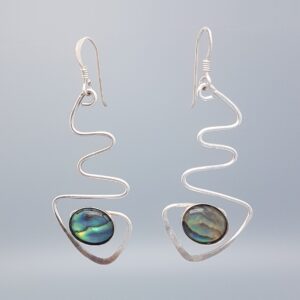 Serpentine Earrings with Abalone