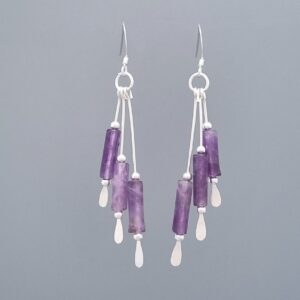 Multi-Strand Dangle Earrings with Amethyst