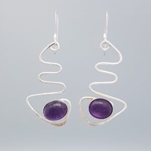 Serpentine Earrings with Amethyst