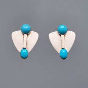 Shield Earrings with Turquoise