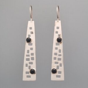 Architectural Drop Earrings with Black Onyx