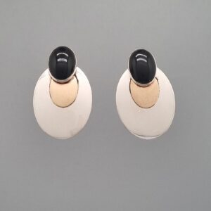 Eclipse Oval Earrings with Black Onyx