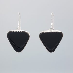 Trillion Black Onyx Drop Earrings