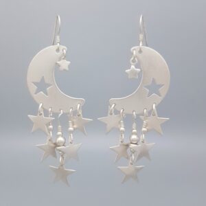 Celestial Moon and Star Dangle Earrings