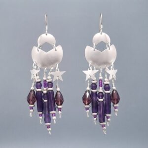 Starlight Horizon Earrings with Amethyst
