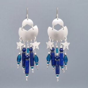 Starlight Horizon Earrings with Lapis Lazuli