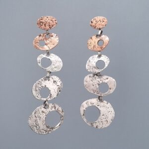 Equinox Textured Link Drop Earrings