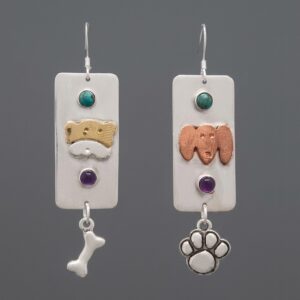 Loyal Companions Earrings with Turquoise and Amethyst