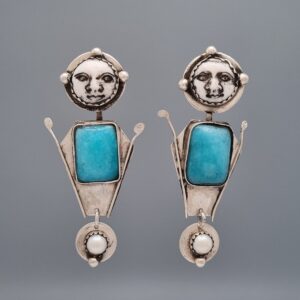 Celestial Guardian Earrings with Turquoise