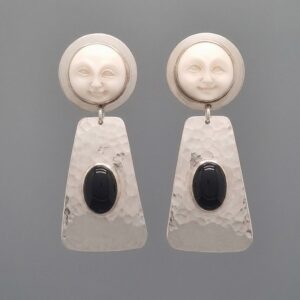 Midnight Moonrise Earrings with Black Onyx