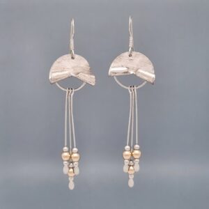 Lunar Cascade Earrings with Mixed Metals