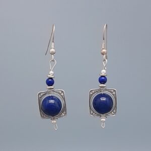 Vanguard Frame Earrings with Lapis Lazuli