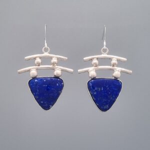 Arch Earrings with Lapis Lazuli Trillion