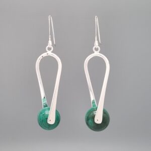 Twist Drop Earrings with Malachite