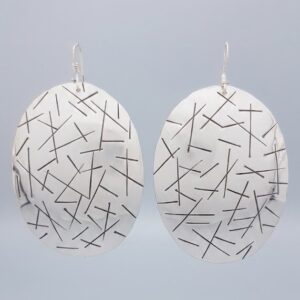 Eclipse Scratched-Line Statement Earrings
