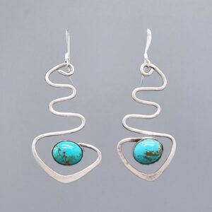 Serpentine Earrings with Turquoise