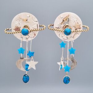 Celestial Dreamscape Earrings with Turquoise