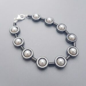 Ecliptic Harmony Hematite & Pearl Bracelet