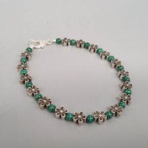 Malachite Bloom Beaded Bracelet