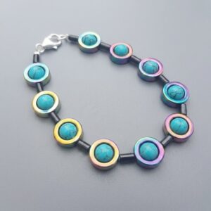 Iridescent Halo & Turquoise Bracelet
