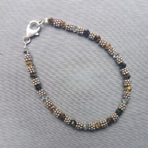 Golden Midnight Crystal Beaded Bracelet