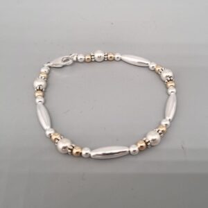 Aura Two-Tone Beaded Bar Bracelet