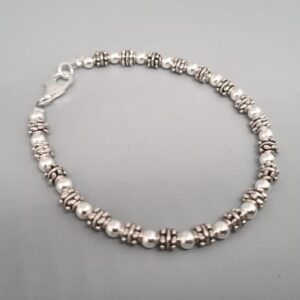 Sculpted Orbit Silver Bracelet