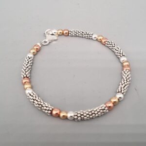 Tri-Tone Harmony Caviar Beaded Bracelet