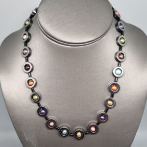 Ecliptic Harmony Hematite & Multi Color Statement Necklace