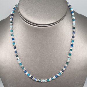 Sterling Silver & Ocean Crystal Beaded Necklace