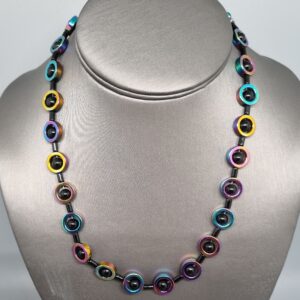 Iridescent Halo & Black Onyx Statement Necklace