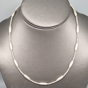 Artemis Silver Bead & Barrel Station Necklace