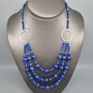 Multi-Strand Statement Necklace with Lapis Lazuli