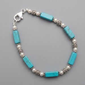 Pearl & Turquoise Bar Bracelet